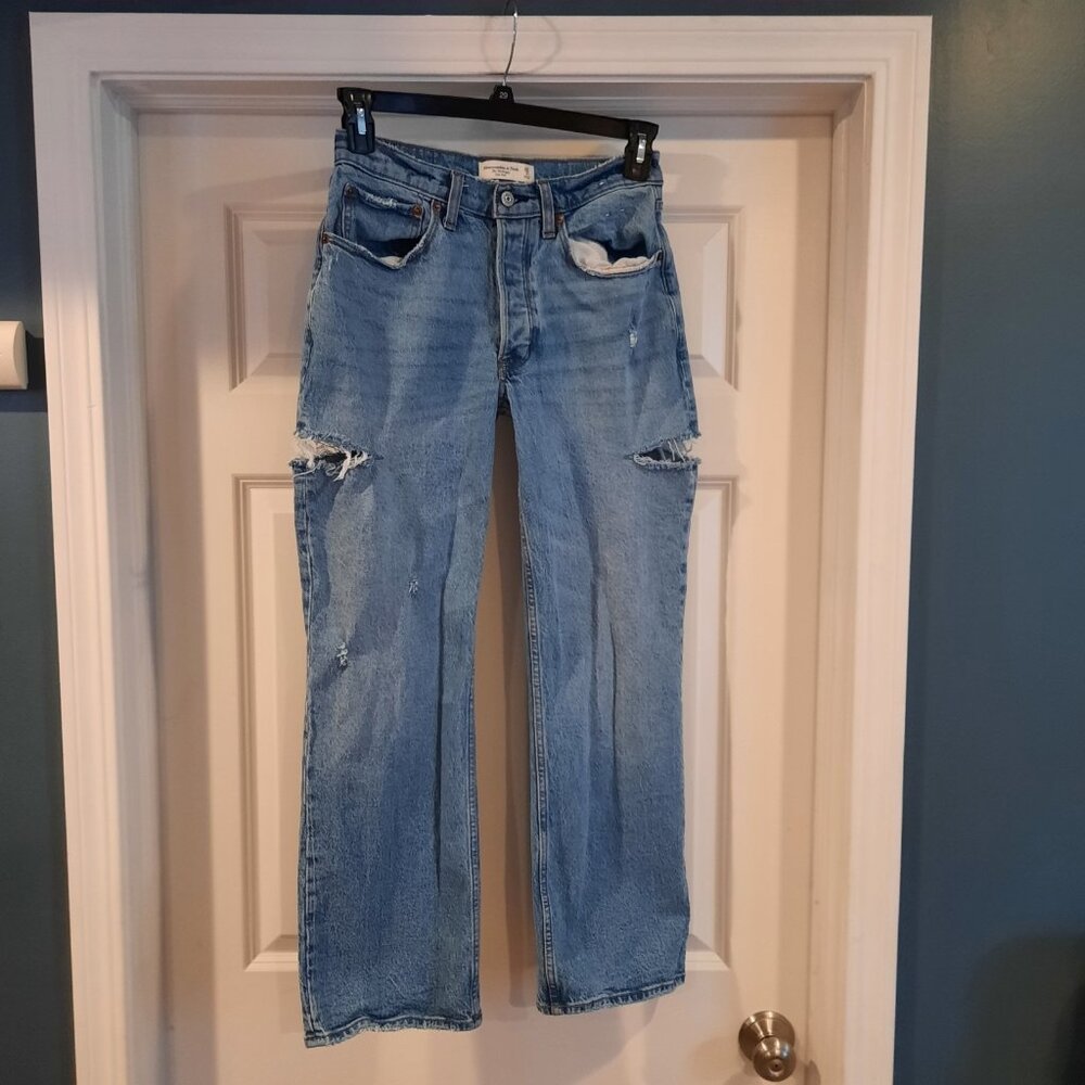 Abercrombie & Fitch Jeans Womens 26 2 Short 90s Baggy Low Rise Skater Grunge‎